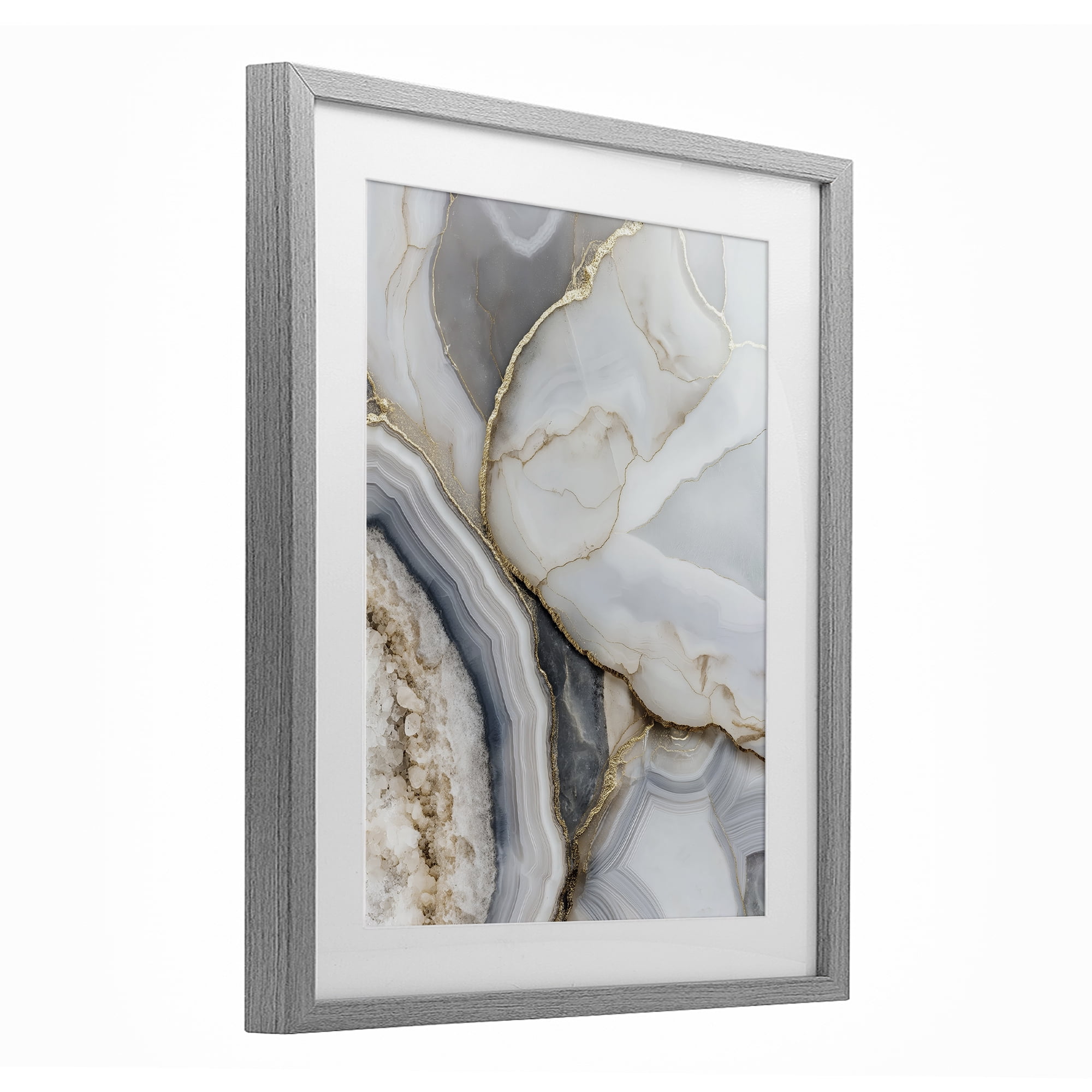 Stupell Industries Mineral Elegance Granite Gray Framed Print Under Glass, design by Svetlana Aleynikova