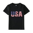 thumbnail image 2 of EnJoCho Kids Solid Tops Toddler Kids Baby Girls Boys 4th Of July Summer Short Sleeve Independence Day T Shirt Tee American Flag Tops 2 Years, 2 of 6