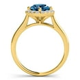 thumbnail image 4 of Aonejewelry 0.75 Ctw. Glitzy Halo Blue Diamond Wedding Engagement Ring In 14K Yellow Gold, 4 of 4