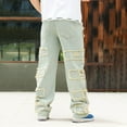 thumbnail image 5 of Gamivast Mens Jeans Relaxed Fitted Ripped Skinny Stretch Jeans Distressed Straight Leg Denim Pants Hip Hop Zip Off Streetwear Trousers with 4 Pockets, 5 of 8