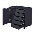 thumbnail image 4 of Naomi Home Mobile 5-Drawer Storage Cabinet with Wheels and Shelves, Space-Saving Organizer, Black, 1 Unit, 4 of 12