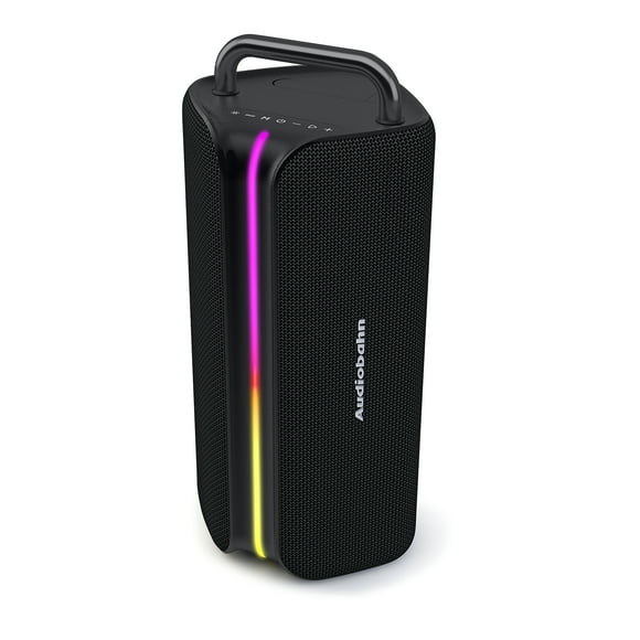Audiobahn SYMPHONY Bocina Portátil Bluetooth Recargable con Potente Bajo y Luces RGB