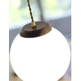 thumbnail image 6 of FSLiving Adjustable Hanging H type Track Light Pendants, Mid Century Globe Designed White Frosted Glass Shade Walnut Wood Socket, 3.2 Ft Cord, Track Mount for Kitchen Island, Sloped Vaulted Ceiling, 6 of 8