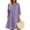 Purple, variant on Women Casual V-Neck Linen Dress with Pockets, Solid 3/4 Sleeve