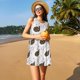 thumbnail image 3 of Balery Cute Swan Vestidos de verano para mujer con estampado: vestido holgado sin mangas, vestido playero informal y cómodo para días calurosos., 3 of 7
