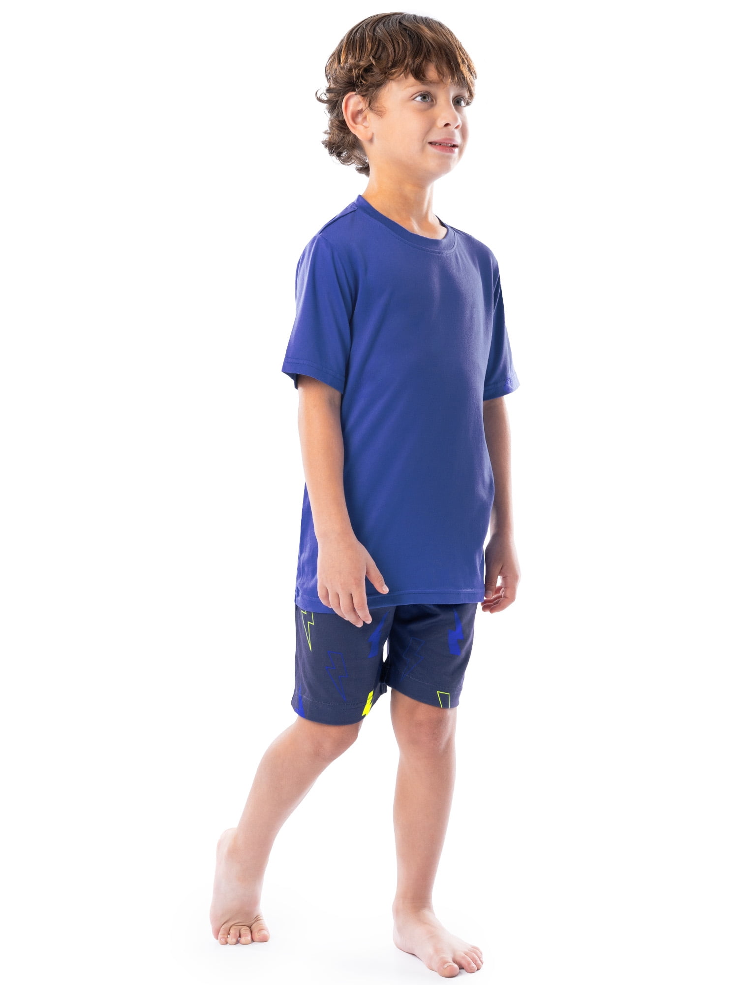 Fruit of the Loom Boy's Getaway Loose Fit Short Sleeve Top, Pajama Sleep pant & Short Set, 3-Piece, Sizes 4/5-14/16