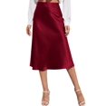 thumbnail image 4 of Zeagoo Women Satin Skirts for Women Silk Midi Length Skirt High Waist Solid Skirts Elegant, 4 of 4
