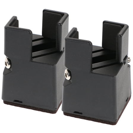 Soimiss 2Pcs Bed Risers Heavy Duty Adjustable Cleaning Accessibility Black Steel for Adults