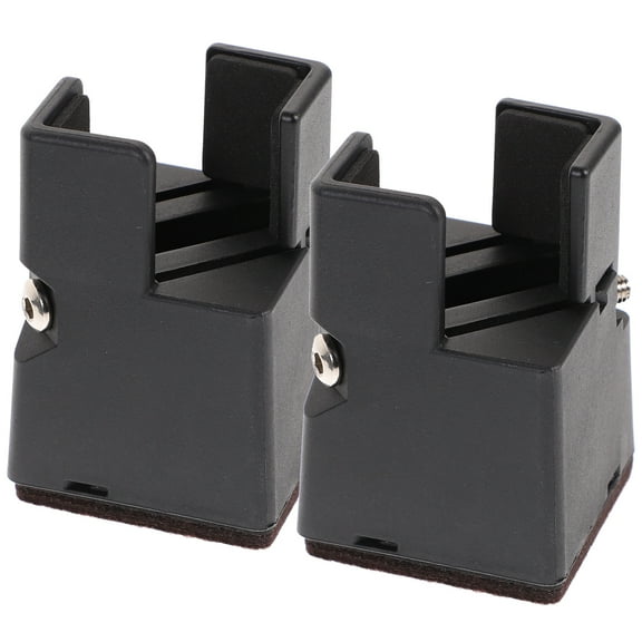 Soimiss 2Pcs Bed Risers Heavy Duty Adjustable Cleaning Accessibility Black Steel for Adults