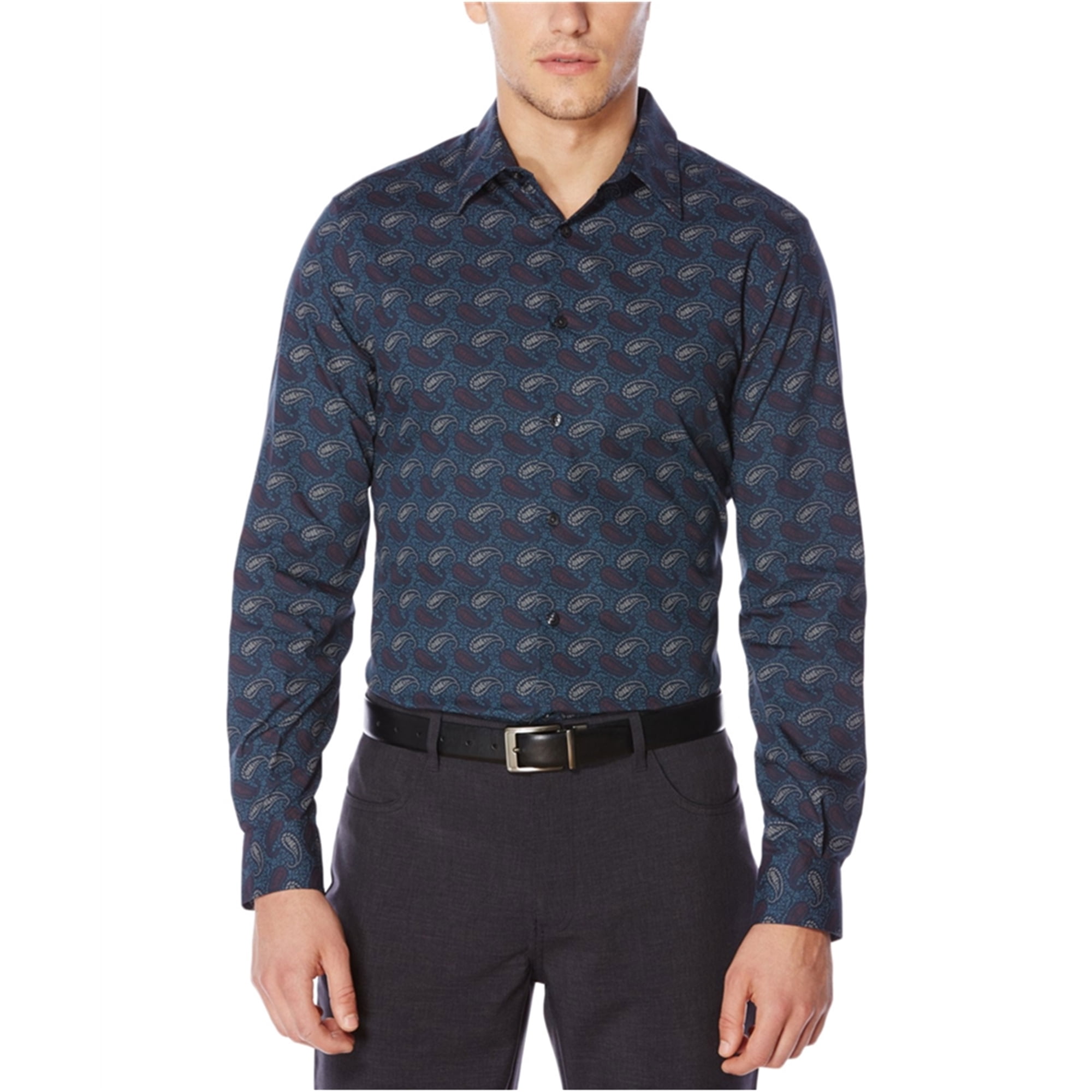 Perry Ellis - Perry Ellis Mens Paisley Button Up Shirt - Walmart.com - Walmart.com