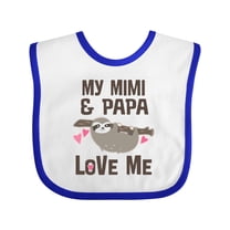 Inktastic My Mimi and Papa Love Me Sloth Girls Baby Bib