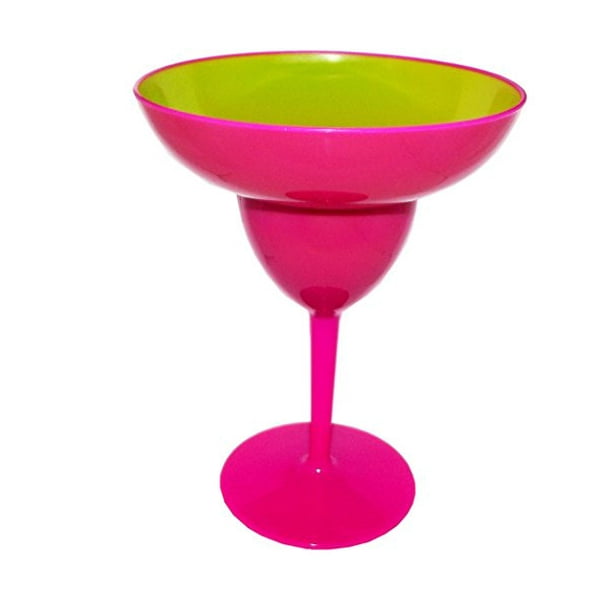 Plastic Giant Margarita Glass 6.5 x 8.5 Inches (Pink)