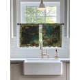 thumbnail image 3 of Sheer Curtains 54 Inch Length 2 Panels Set for Kitchen, Forest Semi Sheer Curtains for Windows, Spring Oil Painting Country Cabin Trees Flower Voile Window Treatments Rod Pocket Curtain, 3 of 7