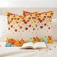 thumbnail image 3 of Fall Orange Pumpkins Outdoor Waterproof Pillow Covers, Autumn Farmhouse Maple Leaves Decorative Square Throw Pillowcase Sofa Cushion Sham for Patio/Couch/Chair, 24"x24" 2 Pack, 3 of 8