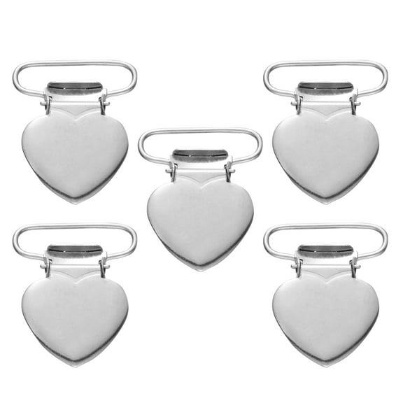 CRILSTYLEO 20Pcs Silver Metal Suspender Clips with Smooth Surface Perfect for Clothes and Accessories