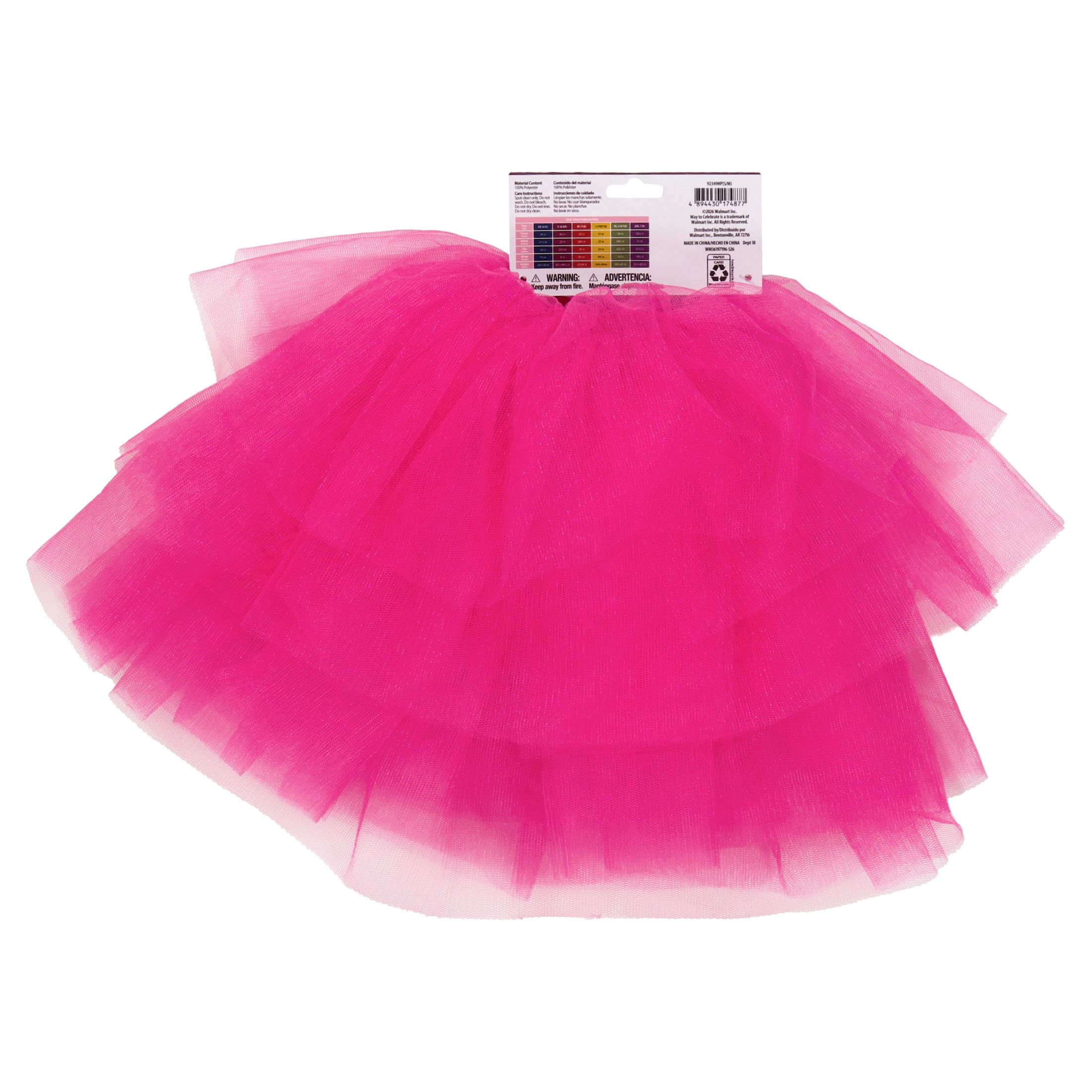 Tutu Costume Accessory for Children, Hot Pink, S/M, Halloween by Way To Celebrate