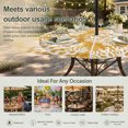 thumbnail image 6 of Round Outdoor Tablecloth with Umbrella Hole and Zipper, Yellow Orange Coastal Coral Tablecloth with Elastic Waterproof, Summer Nautical Sea Beach Ocean Patio Table Covers for 55" - 60" Pool Tables, 6 of 9