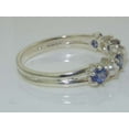 thumbnail image 5 of LBG British Made 10k White Gold Cultured Pearl & Tanzanite Womens Eternity Ring - Size 11.25 - 33 size options, 5 of 7