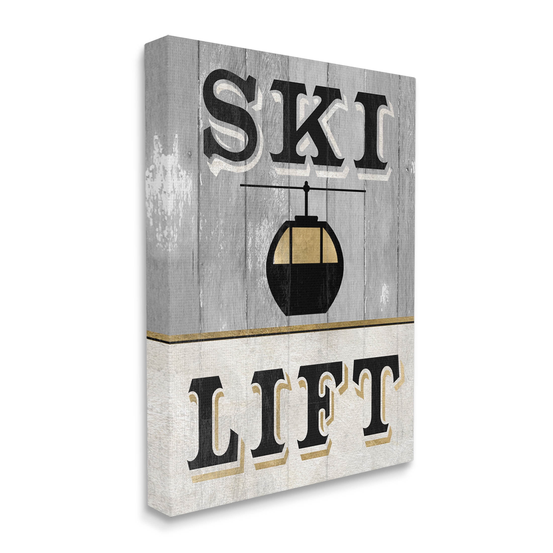 Stupell Industries Ski Lift Winter Sports Graphic Art Gallery Wrapped Canvas Print Wall Art, Design by Livi Finn