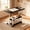 Black Three-Layer - Recommended Three-Layer Thickened Steel Pipe, variant on Adjustable Height Mobile Craft Storage Table with Double Shelves & 4 Silent 360° Wheels, Multifunctional Sewing Knitting Work Desk Black White for Bedroom Living Room