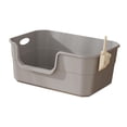 thumbnail image 3 of Caja de arena para gatos con tapa abierta, caja de arena para gatos, suministros para mascotas, cama para gatos portátil a prueba de salpicaduras, caj Gris, 3 of 8