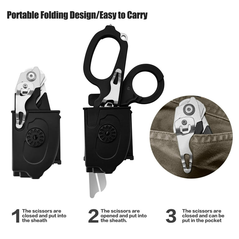 X.I. Products 6 in 1 Multifunctional Trauma Shears, Foldable