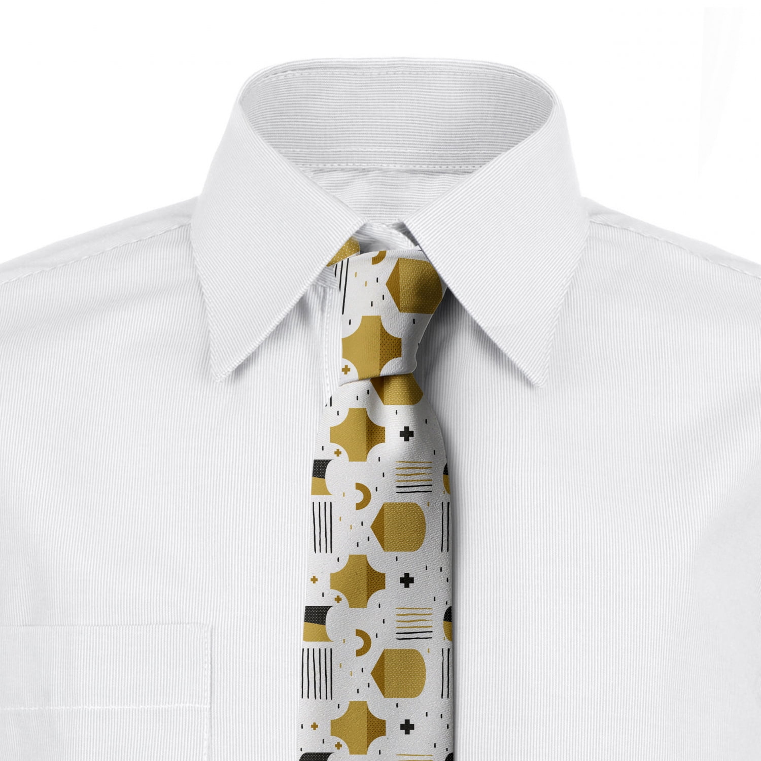 3.7 Charcoal Grey and White Monochrome Little Flowers Ambesonne Necktie
