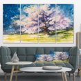 thumbnail image 1 of Blooming Cherry Tree Blue - Watercolor Floral Canvas Art Print, 1 of 3