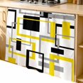 thumbnail image 2 of Yellow Black Geometric Cabinet Curtain 35"Wx35"L, Dustproof Under Sink Skirt with Self Adhesive Tape, Modern Simple Abstract Art Cabinet Curtain Cover for Kitchen Sink, Bathroom Vanity, Laundry Room, 2 of 9