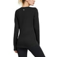 thumbnail image 5 of Baleaf Women's Thermal Fleece Tops Long Sleeve Running t-Shirt with Thumbholes Zipper Pocket Black Size S, 5 of 7