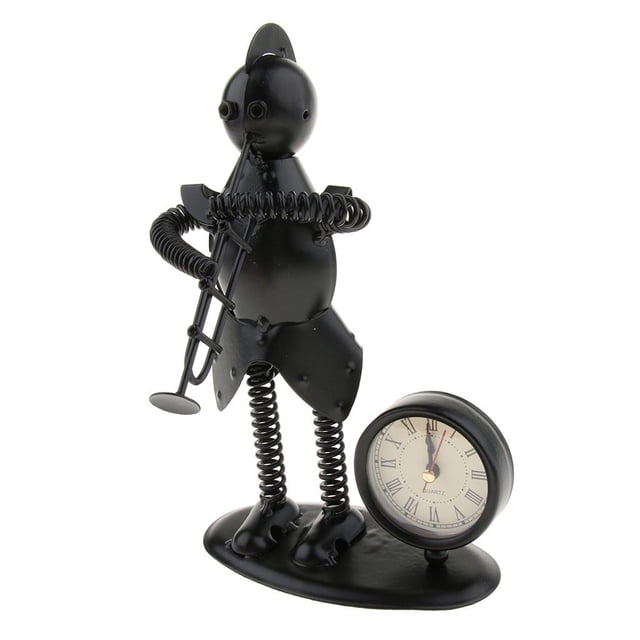 Reproductor de Instrumentos de Pie Hecho a Reloj de Escritorio Decorativo úco , Bod Adornos de Cumpleaños Trompetista Macarena Adornos para instrumentos
