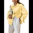 thumbnail image 2 of Camisa de Botones para Mujer 100% Algodón Amarillo S, 2 of 7