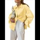 thumbnail image 2 of Camisa de Botones para Mujer 100% Algodón Amarillo S, 2 of 7