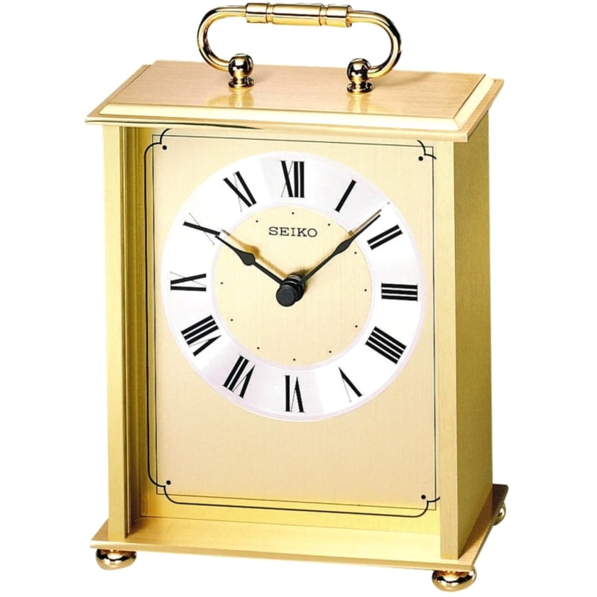 Seiko Versailles Carriage Table Clock, Mantel, Table, Quartz, Roman  Numerals, Analog, QHG102GL 