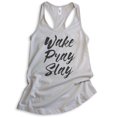 thumbnail image 1 of Wake Pray Slay Tank Top, Ladies Racerback Tank Top, Workout Tank, Gym Tank, Exercise Tank, Silver Gray, Small, 1 of 3