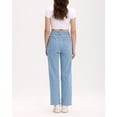 thumbnail image 6 of Lilac Sunset Women's High-Rise Slim Wide Leg Jeans, Light Blue, Juniors 0-21, 6 of 9