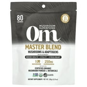 Om Mushrooms Master Blend, Certified Organic Mushroom Powder + Botanicals, 6.34 oz (180 g)