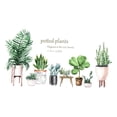 thumbnail image 2 of Pegatinas de pared de plantas verdes, calcomanías de pared extraíbles, murales artísticos premium fáciles de colocar. Estilo B, 2 of 9