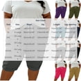 thumbnail image 4 of Women's Plus Size Imitation Linen Knee‑Length Shorts, Elastic Drawstring Waist Functional Pockets, Lightweight Sport Shorts for Summer Fitness Daily | TruHer,Purple 5XL, 4 of 8