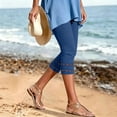 thumbnail image 5 of Guluxicc Women's Cropped Pants Elastic Waist Relaxed Summer Casual Capris for Everyday Wear, 5 of 9