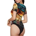 thumbnail image 2 of Balery Underwater Treasure Chest Body de cuello redondo de manga corta para mujer Tops de manga corta Tops básicos-Small, 2 of 7