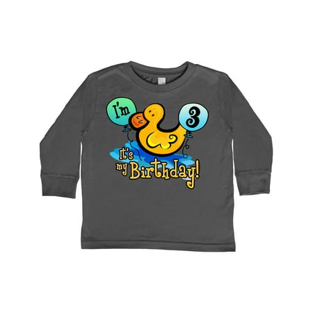 

Inktastic Ducky 3rd Birthday Gift Toddler Boy or Toddler Girl Long Sleeve T-Shirt