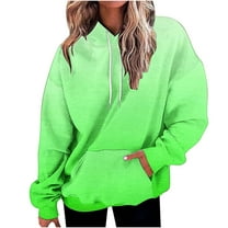 BXINGOHAI Womens Oversized Hoodies Gradient Sweatshirts Long Sleeve Pullover with Pocket 2024 Fall Winter Outfits Y2K Clothes Today Sales Green,XXL