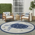 thumbnail image 4 of Nourison Aloha Indoor/Outdoor Navy Blue 7'10" x round Area Rug (8 Round), 4 of 9