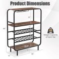 thumbnail image 3 of Gymax 16 Bottle Wine Rack w/ Glass Holders Metal Frame Storage Shelf for Kitchen, 3 of 10
