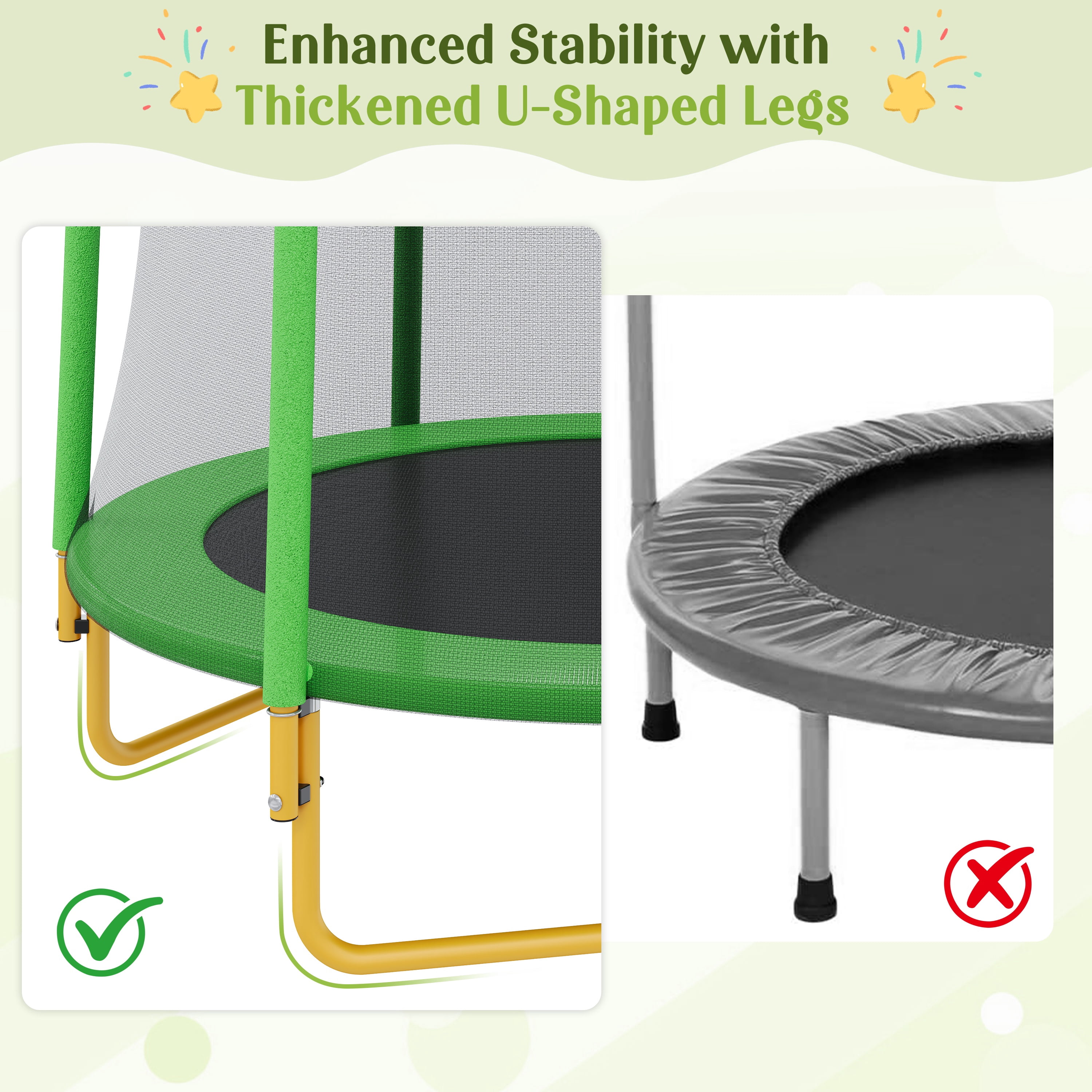 Mini Trampoline for Kids, SEGMART 65'' Indoor Outdoor Toddler Trampoline with Enclosure Net, Round Small Trampoline Gift for Boys Girls, Kids Trampoline Indoor