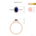 thumbnail image 5 of ANGARA Lab Grown Oval Sapphire Halo Ring with Lab Diamond Accents for Women in 14K Rose Gold (Size-7x5mm) | September Birthstone, Anniversary, Jewelry Gift for Women | Lab-Grown Blue Sapphire Ring, 5 of 8