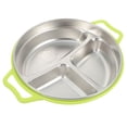 thumbnail image 1 of Double Handle Food Plate Divided Food Serving Plate 3 Compartment Divided Food Plate Kids Accessory, 1 of 5