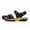 black, variant on Men's Outdoor Closed-Toe Sport Sandals, Adjustable Brown Leather Hiking Sandals