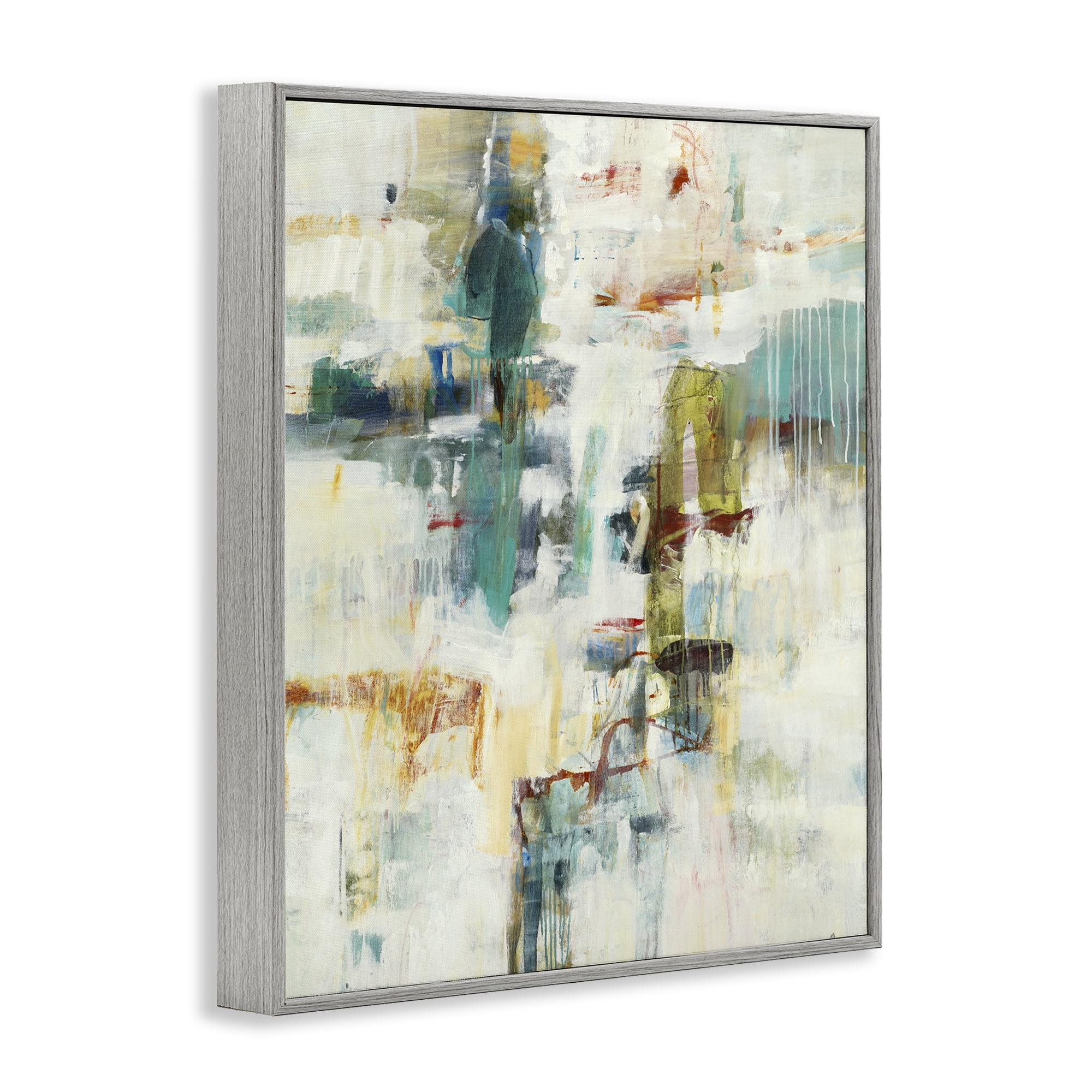 Stupell Industries Dynamic Paint Drips Gray Framed Giclee Art, design by Lisa Ridgers